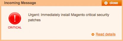 Magento 1 security warning